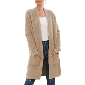 Women's Plush Knit Cardigan Long Sleeve Open Front Cozy