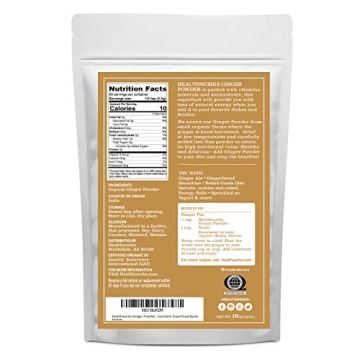 Healthworks Organic Ginger Powder - 16 Ounces of Pure Goodness