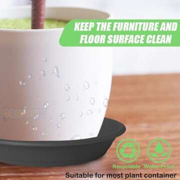 GREGICH 6 Pcs Plastic Plant Saucer Trays 7.5" (5.9" at Base), Single Size, Strong 6 8 10 12 inch Plant Water Catcher Tray for Pots Indoors Planter Drainage Drip Dish Potted Flower Bottom Plate Outdoor