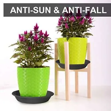 GREGICH 6 Pcs Plastic Plant Saucer Trays 7.5" (5.9" at Base), Single Size, Strong 6 8 10 12 inch Plant Water Catcher Tray for Pots Indoors Planter Drainage Drip Dish Potted Flower Bottom Plate Outdoor