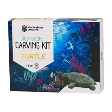 STUDIOSTONE CREATIVE DIY Arts & Crafts Carving Kit Kids Adults Ocean Set of 3 Sculpture Soapstone