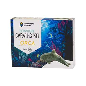 STUDIOSTONE CREATIVE DIY Arts & Crafts Carving Kit Kids Adults Ocean Set of 3 Sculpture Soapstone