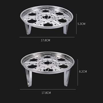 2 Pcs Round Stainless Steel Steamer Rack 7 inch Detachable Trivet Egg Steaming Tray Stand for Cookin...