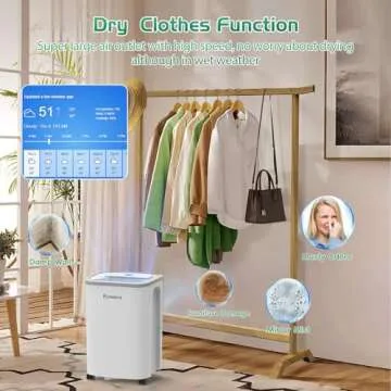 Dehumidifier for Home, Dehumidifier 4500 Sq.Ft 50 Pint, Dehumidifiers with Drain Hose, 0.66 Gallon Water Tank, RUWORA Dehumidifiers for Basement Bedroom Bathroom, Overflow Protection, 24H Timer