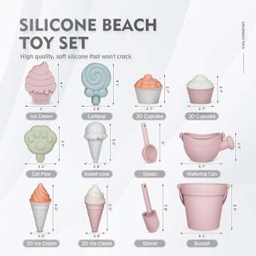 MarcZero 17Pcs Silicone Beach Toys,Modern Baby Beach Toys,Travel Friendly Beach Set,Silicone Bucket,...