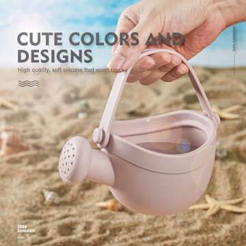 MarcZero 17Pcs Silicone Beach Toys,Modern Baby Beach Toys,Travel Friendly Beach Set,Silicone Bucket, Watering Can, Shovel, 12 Sand Molds, Beach Bag,Silicone Sand Toys for Toddlers, Kids (Pink)