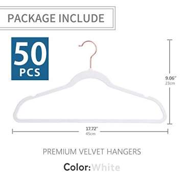 Premium Velvet Hangers Rosegold Nonslip,Heavy Duty,Clothes Hangers,Huggable Suit Hangers,Space Savin...