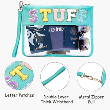 Alameda Chenille Letter Travel Makeup Organizer for Toiletries、Snack，Multi-Purpose Toiletry Bags...