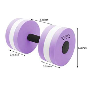 Aquatic Fitness Set Water Dumbbells Pull Buoy Leg Float EVA 5-Layer Water Aerobics Workouts 2PCS Foam Barbells Pool Resistance Gloves Weight Loss for Swimming Beginners Sports Exercise