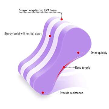 Aquatic Fitness Set Water Dumbbells Pull Buoy Leg Float EVA 5-Layer Water Aerobics Workouts 2PCS Foam Barbells Pool Resistance Gloves Weight Loss for Swimming Beginners Sports Exercise