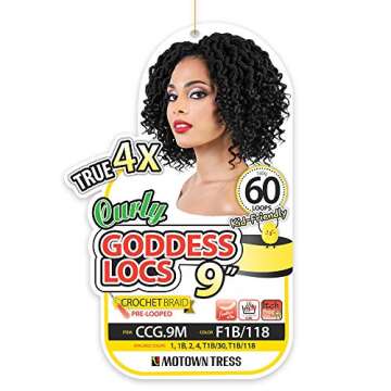 Motown Tress 4X Curly Goddess Locs Crochet Hair 3-Pack Deal