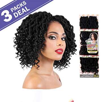 Motown Tress 4X Curly Goddess Locs Crochet Hair 3-Pack Deal