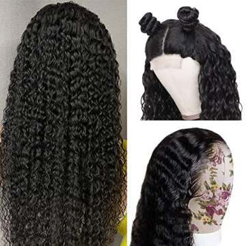 bangjazz Water Wave Lace Front Wigs Human Hair Brazilian 180% Density Virgin Hair Wear and Go Gluele...