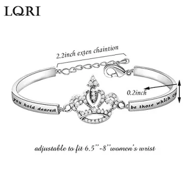 LQRI Quinceanera Princess Crown Bracelet for Her