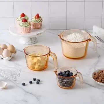 Bright and Durable COOK WITH COLOR Glass Measuring Cups