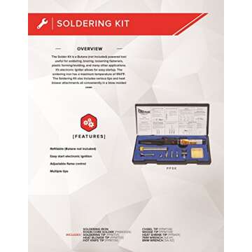 POWER PROBE Butane Soldering Kit (PPSK) [Automotive Diagnostic Car Test Tool, Easy Start Electronic ...