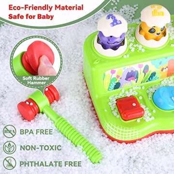Yerloa Interactive Pop Up Animals Eggs Toy with Music & Sound, Early Developmental Educational Toys for 1 Year Old Boy Girl Birthday Gift, Sensory Pop Up Toys for Toddlers 1-3 Baby 6 9 12 18 Month Old