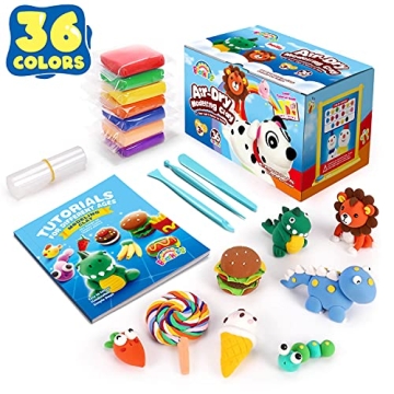 Sago Brothers 36 Colors Air Dry Clay - Creative Modeling Kit for Kids with Tools & Tutorial