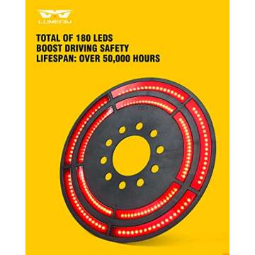 LUMENIX Spare Tire Brake Light 3rd Tail Wheel Lights Double Row LED Third Stop Lamp Compatible with Jeep Wrangler 2007-2018 JK JKU, Plug & Play