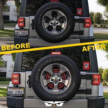 LUMENIX Spare Tire Brake Light 3rd Tail Wheel Lights Double Row LED Third Stop Lamp Compatible with Jeep Wrangler 2007-2018 JK JKU, Plug & Play
