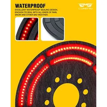 LUMENIX Spare Tire Brake Light 3rd Tail Wheel Lights Double Row LED Third Stop Lamp Compatible with Jeep Wrangler 2007-2018 JK JKU, Plug & Play