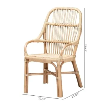Baxton Studio Sumatera Natural Brown Rattan Dining Chairs