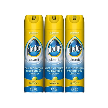 Pledge Everyday Clean Multi Surface Cleaner Aerosol, Dust & Allergen, Lemon, 9.7 oz (Pack of 3)