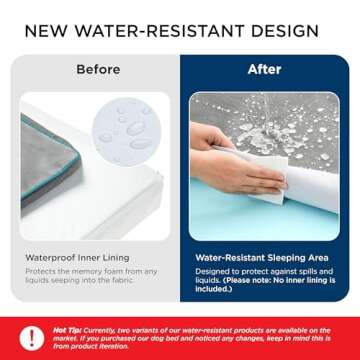 Bedsure Memory Foam Dog Bed for Extra Large Dogs - Orthopedic Waterproof Pet Mat for Crate with Remo...