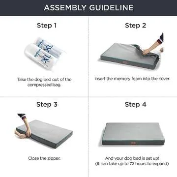 Bedsure Memory Foam Dog Bed for Extra Large Dogs - Orthopedic Waterproof Pet Mat for Crate with Removable Washable Cover and Nonskid Bottom - Water-Resistant Plush Flannel Fleece Top Pet Bed, Grey