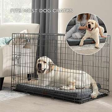 Bedsure Memory Foam Dog Bed for Extra Large Dogs - Orthopedic Waterproof Pet Mat for Crate with Removable Washable Cover and Nonskid Bottom - Water-Resistant Plush Flannel Fleece Top Pet Bed, Grey