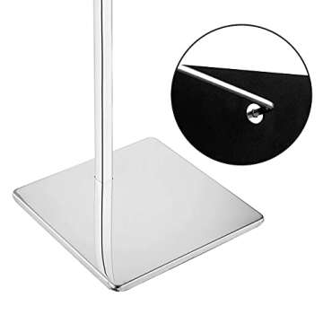 YIFU DISPLAY Tabletop Chrome Purse Display Stand - 2 Pack Polished Silver Counter Adjustable Height Handbag Display Stand- Single Hanging Hook Bag Display