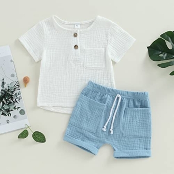 Baby Boy Summer Cotton Linen Casual Outfit for Toddlers