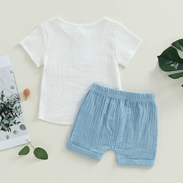 Baby Boy Summer Cotton Linen Casual Outfit for Toddlers