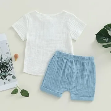 Baby Boy Summer Cotton Linen Casual Outfit for Toddlers