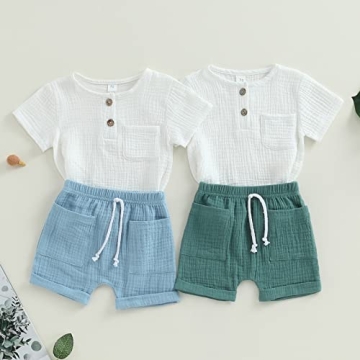 Baby Boy Summer Cotton Linen Casual Outfit for Toddlers