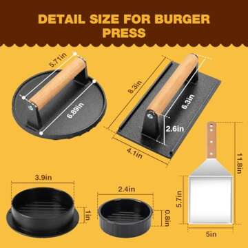 Smash Burger Press Kit for Perfect Burger Making