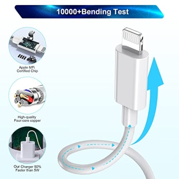 3-Pack Extra Long 10FT iPhone Fast Charger for All Devices