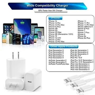 3-Pack Extra Long 10FT iPhone Fast Charger for All Devices