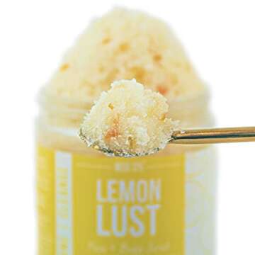 Mojo Spa Lemon Lust Face and Body Scrub | Lemon Citrus Scent | Moisturizing Sugar Based Exfoliator | 10 oz