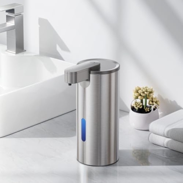 Fantictas Automatic Soap Dispenser Touchless, Stainless Steel 11.5 oz 3 Levels Adjustable Hand Soap ...