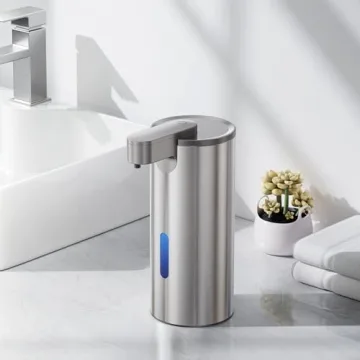 Fantictas Automatic Soap Dispenser Touchless, Stainless Steel 11.5 oz 3 Levels Adjustable Hand Soap ...