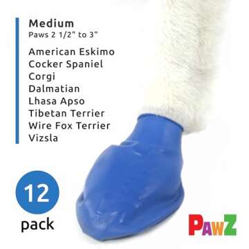 PawZ Rubber Dog Boots - All-Weather Protection for Medium Dogs