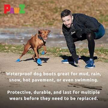 PawZ Rubber Dog Boots - All-Weather Protection for Medium Dogs
