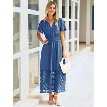 Elegant Simplee Women's Boho Maxi Dress with Pockets