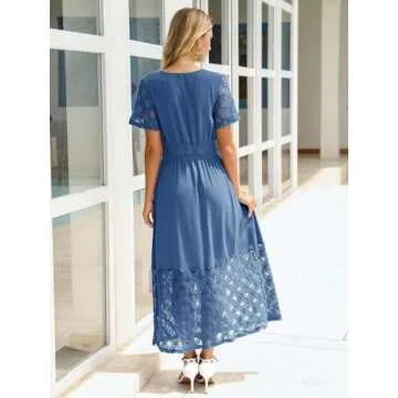 Elegant Simplee Women's Boho Maxi Dress with Pockets