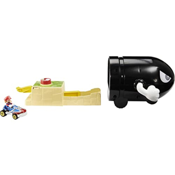 Hot Wheels Mario Kart Bullet Bill Launcher & Mario Vehicle - Fun Racing for Kids Ages 4-8