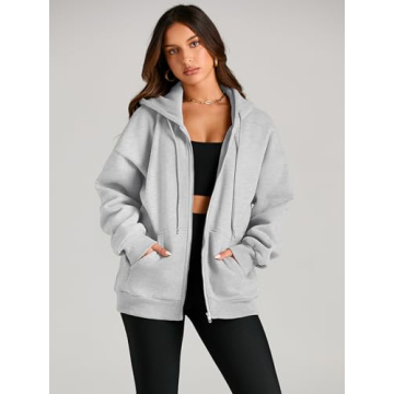 Stylish EFAN Women's Oversized Zip-Up Hoodie for Fall