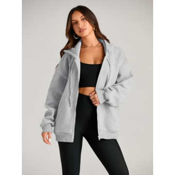 Stylish EFAN Women's Oversized Zip-Up Hoodie for Fall