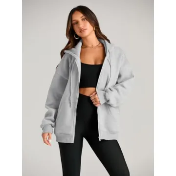 Stylish EFAN Women's Oversized Zip-Up Hoodie for Fall