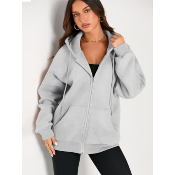 Stylish EFAN Women's Oversized Zip-Up Hoodie for Fall